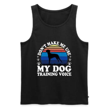 Braque Francais Dog Love Silhouette Vintage Sunset - Men's Premium Organic Tank Top - black - Front - Michal (187cm)