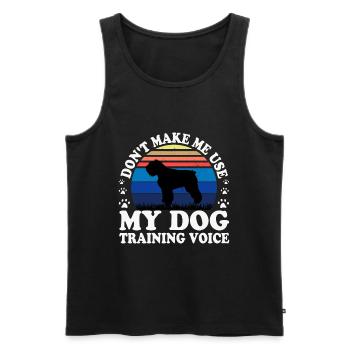Bouvier Des Flandres Dog Silhouette Retro Coucher de Soleil - Débardeur bio Premium Homme - noir - Devant - Michal (187cm)