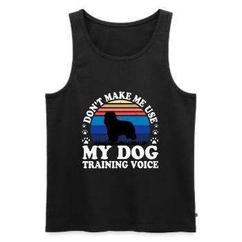 Briard Dog Lover Silhouette Vintage Sunset - Men's Premium Organic Tank Top - black - Front - Michal (187cm)