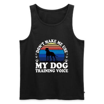 Amoureux des chiens brésiliens Silhouette Vintage Coucher de soleil - Débardeur bio Premium Homme - noir - Devant - Michal (187cm)