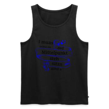 Im Mittelpunkt stehn - bayerischer Spruch - Männer Premium Bio Tank Top - Schwarz - Vorne - Michal (187cm)