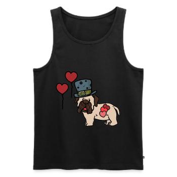 Pug Children School Birthday Gift Dogs - Men's Premium Organic Tank Top - black - Front - Michal (187cm)