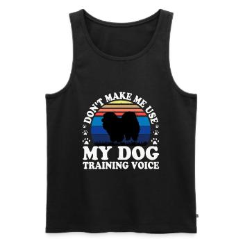 Chow Chow Dog Lover Silhouette Vintage Sunset - Men's Premium Organic Tank Top - black - Front - Michal (187cm)
