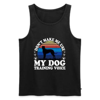 Cordoba Fighting Dog Lover Silhouette Retro Sunset - Men's Premium Organic Tank Top - black - Front - AI Model Male 178 light (178cm)