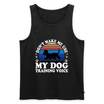 Dandie Dinmont Terrier Dog Silhouette Retro Sunset - Men's Premium Organic Tank Top - black - Front - Michal (187cm)
