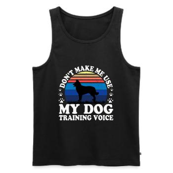 Chien de berger croate Amour Silhouette Rétro Coucher de soleil - Débardeur bio Premium Homme - noir - Devant - Michal (187cm)
