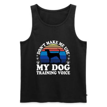 Dunker Dog Lover Silhouette Vintage Sunset - Débardeur bio Premium Homme - noir - Devant - Michal (187cm)