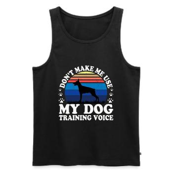Doberman Dog Lover Silhouette Vintage Sunset - Débardeur bio Premium Homme - noir - Devant - Michal (187cm)