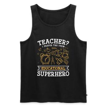 Hero Heroes Help - Men's Premium Organic Tank Top - black - Front - AI Model Male 178 light (178cm)