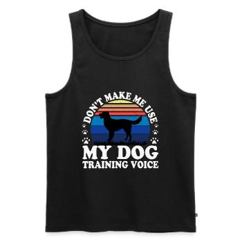 German Longhaired Pointer Dog Silhouette Retro - Men's Premium Organic Tank Top - black - Front - Michal (187cm)