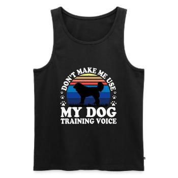 Georgischer Schäferhund Liebe Silhouette Retro Sonnenuntergang - Männer Premium Bio Tank Top - Schwarz - Vorne - Michal (187cm)
