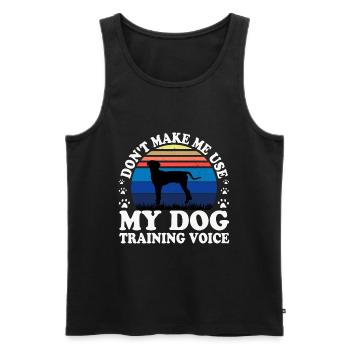 Hannover Hound Hundeliebhaber Silhouette Vintage Sonnenuntergang - Männer Premium Bio Tank Top - Schwarz - Vorne - Michal (187cm)