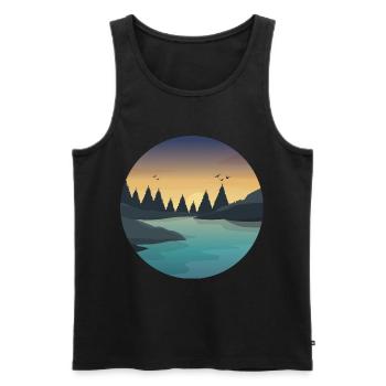 hiking nature mountain gift - Men's Premium Organic Tank Top - black - Front - Michal (187cm)