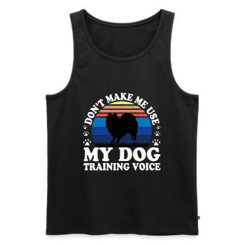 Indischer Spitz Hund Liebhaber Silhouette Vintage Sonnenuntergang - Männer Premium Bio Tank Top - Schwarz - Vorne - Michal (187cm)