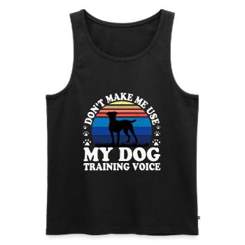 Patterdale Terrier Dog Silhouette Retro Sunset - Men's Premium Organic Tank Top - black - Front - Michal (187cm)