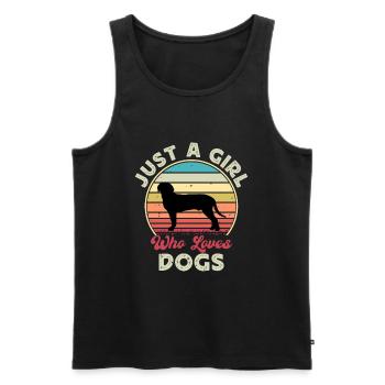 Chien de chasse autrichien noir et bronzé Silhouette Rétro - Débardeur bio Premium Homme - noir - Devant - AI Model Male 178 light (178cm)