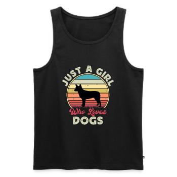 Australian Stumpy Tail Cattle Dog Silhouette - Männer Premium Bio Tank Top - Schwarz - Vorne - AI Model Male 178 light (178cm)