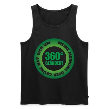 Meine Meinung über Grüne hat sich um 360 Grad geän - Männer Premium Bio Tank Top - Schwarz - Vorne - AI Model Male 178 light (178cm)