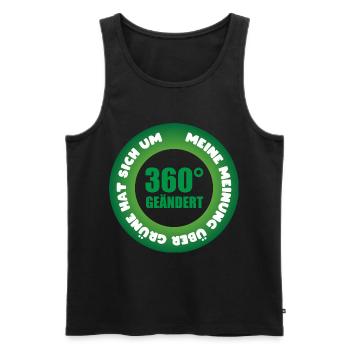 Meine Meinung über Grüne hat sich um 360 Grad geän - Männer Premium Bio Tank Top - Schwarz - Vorne - AI Model Male 178 light (178cm)