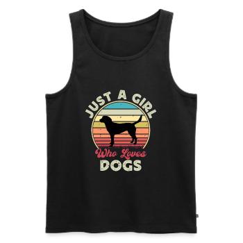 Beagle Harrier Hundeliebhaber Silhouette Vintage Sonnenuntergang - Männer Premium Bio Tank Top - Schwarz - Vorne - AI Model Male 178 light (178cm)