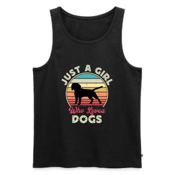Beagle Dog Lover Silhouette Vintage Sunset - Débardeur bio Premium Homme - noir - Devant - Michal (187cm)