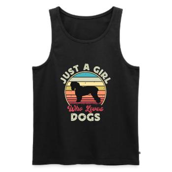 Noir Terrier Russe Chien Silhouette Rétro Coucher de Soleil - Débardeur bio Premium Homme - noir - Devant - Michal (187cm)