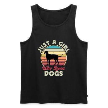 Billy Dog Silhouette Vintage Sunset pour les amoureux des chiens - Débardeur bio Premium Homme - noir - Devant - Michal (187cm)