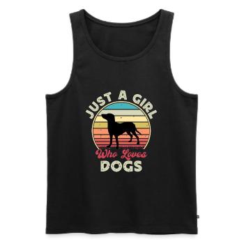 Bleu De Gascogne Petit Dog Silhouette Retro Sunset - Männer Premium Bio Tank Top - Schwarz - Vorne - Michal (187cm)