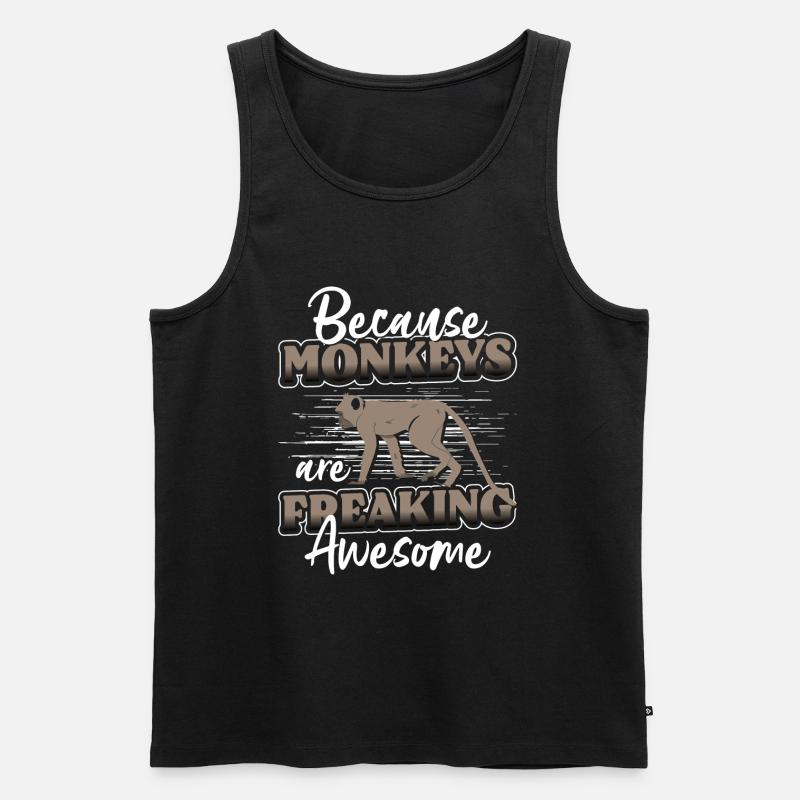 Affe Affig Menschenaffe Albern - Männer Premium Bio Tank Top - Schwarz