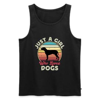 Braque Du Bourbonnais Chien Silhouette Rétro Coucher de Soleil - Débardeur bio Premium Homme - noir - Devant - Michal (187cm)