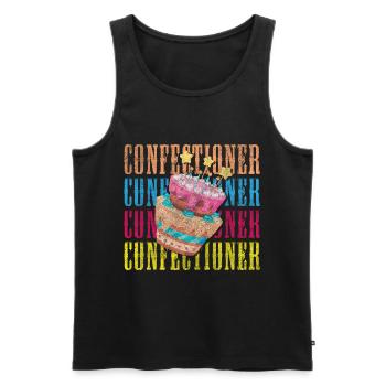 Kuchen Geschmack Meisterkonditor - Männer Premium Bio Tank Top - Schwarz - Vorne - Michal (187cm)