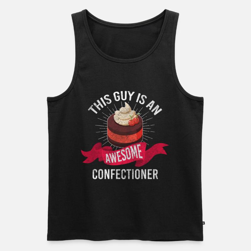 Kuchen Bäcker Dessert - Männer Premium Bio Tank Top - Schwarz
