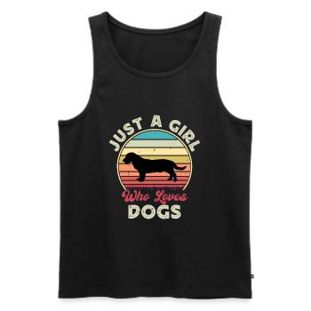 Drever Hundeliebhaber Silhouette Vintage Sonnenuntergang - Männer Premium Bio Tank Top - Schwarz - Vorne - Michal (187cm)