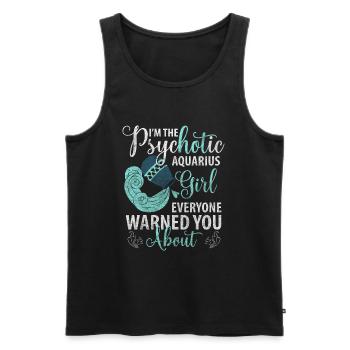 Signe du zodiaque Janvier Uranus mois de naissance - Débardeur bio Premium Homme - noir - Devant - Michal (187cm)