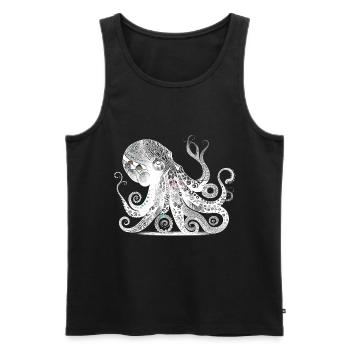 Cool octopus design with Aztec pattern - Men's Premium Organic Tank Top - black - Front - AI Model Male 178 light (178cm)