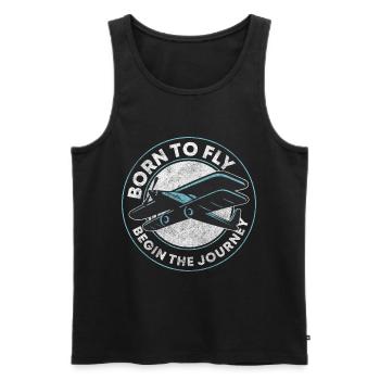 Fliegen Herzschlag Flugsport Segelflieger - Männer Premium Bio Tank Top - Schwarz - Vorne - Michal (187cm)