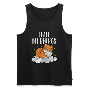 Fuchs Weisheit Jäger - Männer Premium Bio Tank Top - Schwarz - Vorne - AI Model Male 178 light (178cm)
