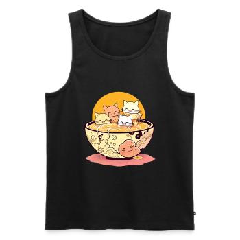 Süße Katzen in Ramen Nudel Suppe Schüssel - Männer Premium Bio Tank Top - Schwarz - Vorne - Michal (187cm)