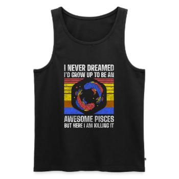 Fische Neptun Geburtsmonat Planet - Männer Premium Bio Tank Top - Schwarz - Vorne - Michal (187cm)