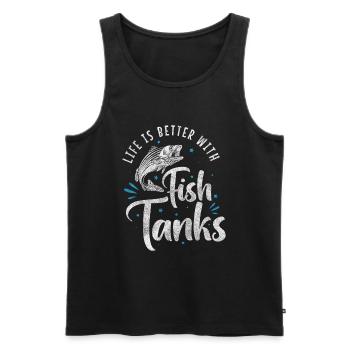 Aquarist Hobby Fish Fish Food - Men's Premium Organic Tank Top - black - Front - Michal (187cm)