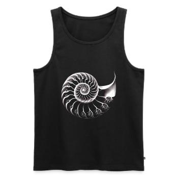 Nautilus/ Goldener Schnitt minimalistisch - Männer Premium Bio Tank Top - Schwarz - Vorne - AI Model Male 178 light (178cm)