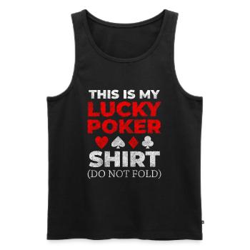 Ace Card Game Double Head All In - Débardeur bio Premium Homme - noir - Devant - AI Model Male 178 light (178cm)
