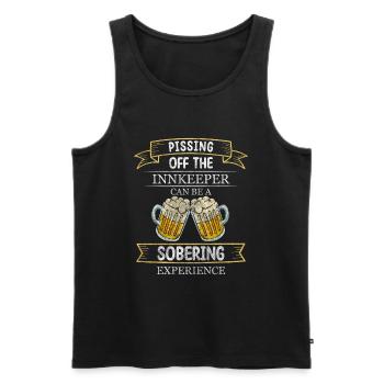 Restaurant Bière Fumer - Débardeur bio Premium Homme - noir - Devant - AI Model Male 178 light (178cm)