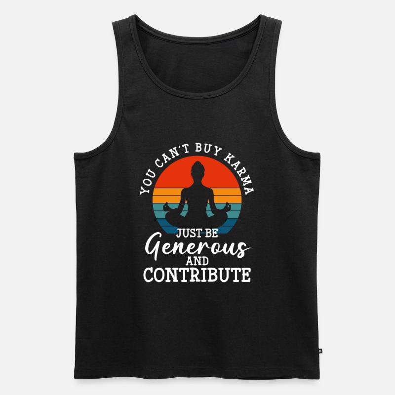 Karma Positiv Ego - Männer Premium Bio Tank Top - Schwarz
