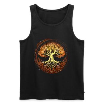 Mythical Yggdrasil the World Tree golden - Men's Premium Organic Tank Top - black - Front - AI Model Male 178 light (178cm)