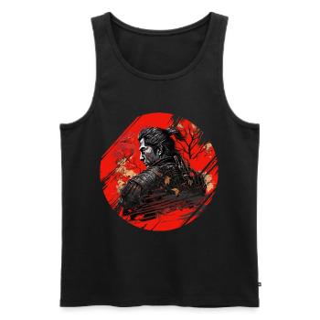 Samurai Japan Kultur - Männer Premium Bio Tank Top - Schwarz - Vorne - AI Model Male 178 light (178cm)