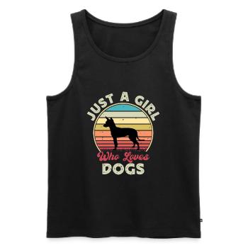 Anglais Toy Terrier Black Tan Dog Silhouette - Débardeur bio Premium Homme - noir - Devant - Michal (187cm)