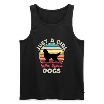 Gordon Setter Hundeliebhaber Silhouette Vintage Sonnenuntergang - Männer Premium Bio Tank Top - Schwarz - Vorne - Michal (187cm)