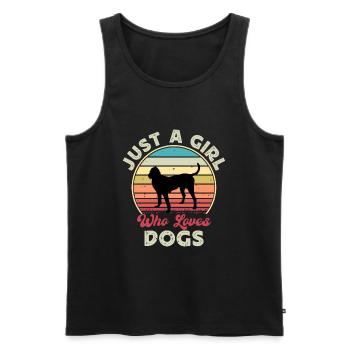 Gascon Saintongeois Dog Silhouette Retro Sunset - Débardeur bio Premium Homme - noir - Devant - Michal (187cm)