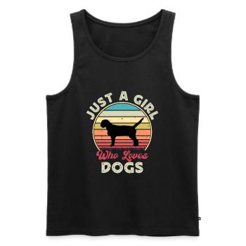 Griffon Fauve De Bretagne Dog Silhouette Retro - Men's Premium Organic Tank Top - black - Front - AI Model Male 178 light (178cm)